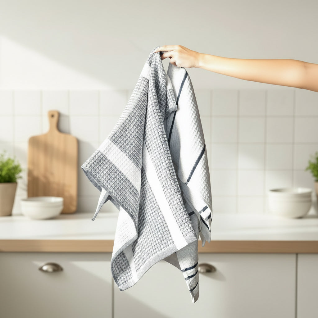 Bee beige stripe kitchen towel
