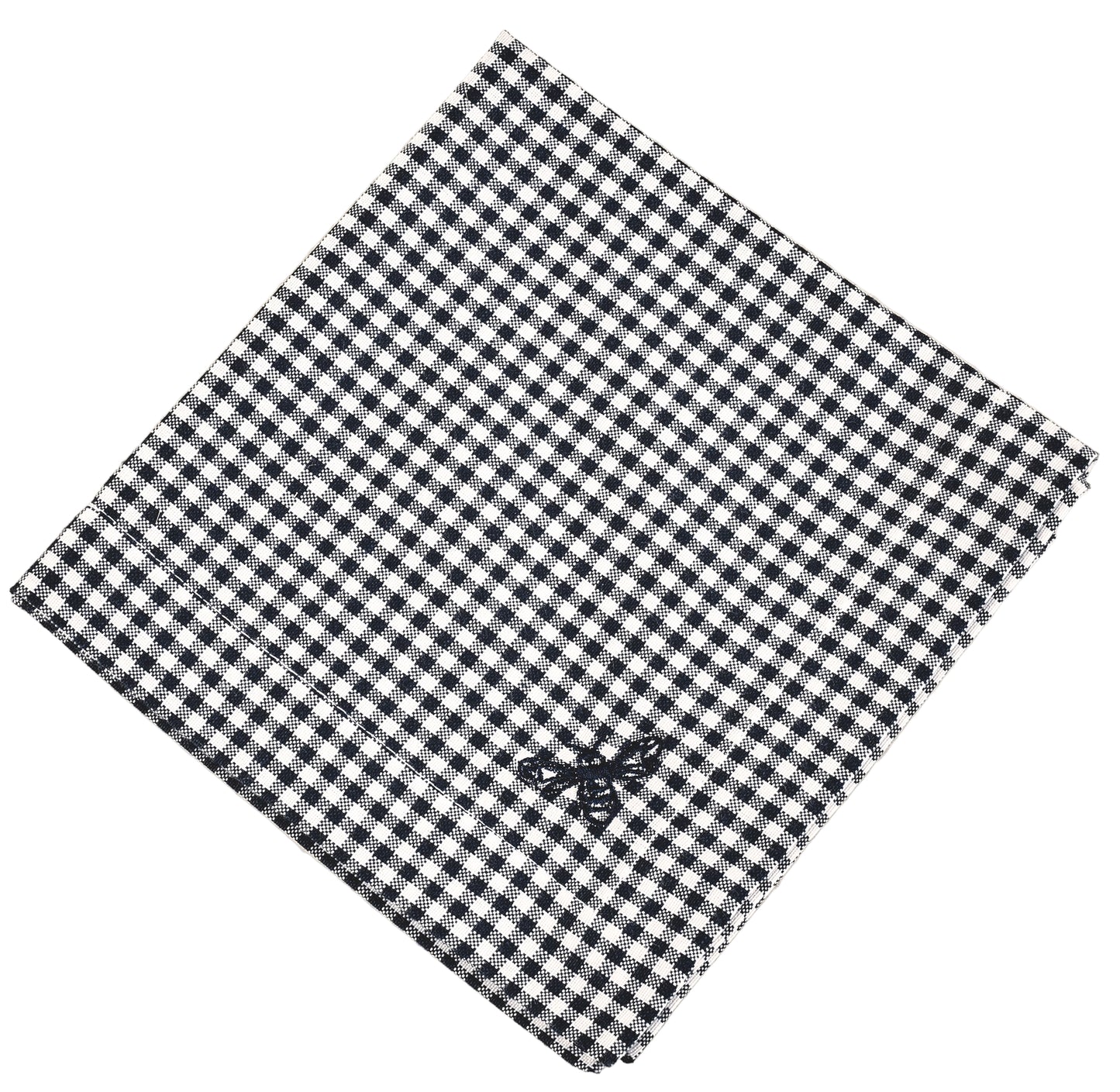 The Bee Checkered Table Napkins Navy