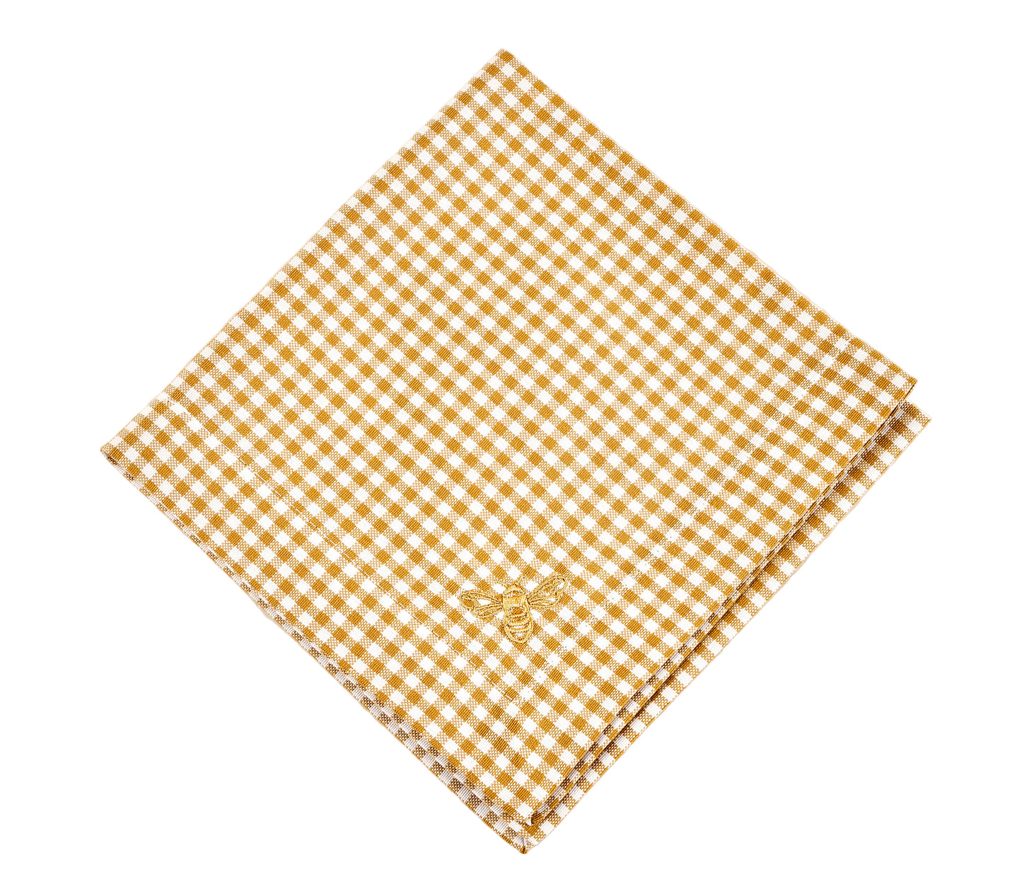 The Bee Checkered Table Napkins Yellow