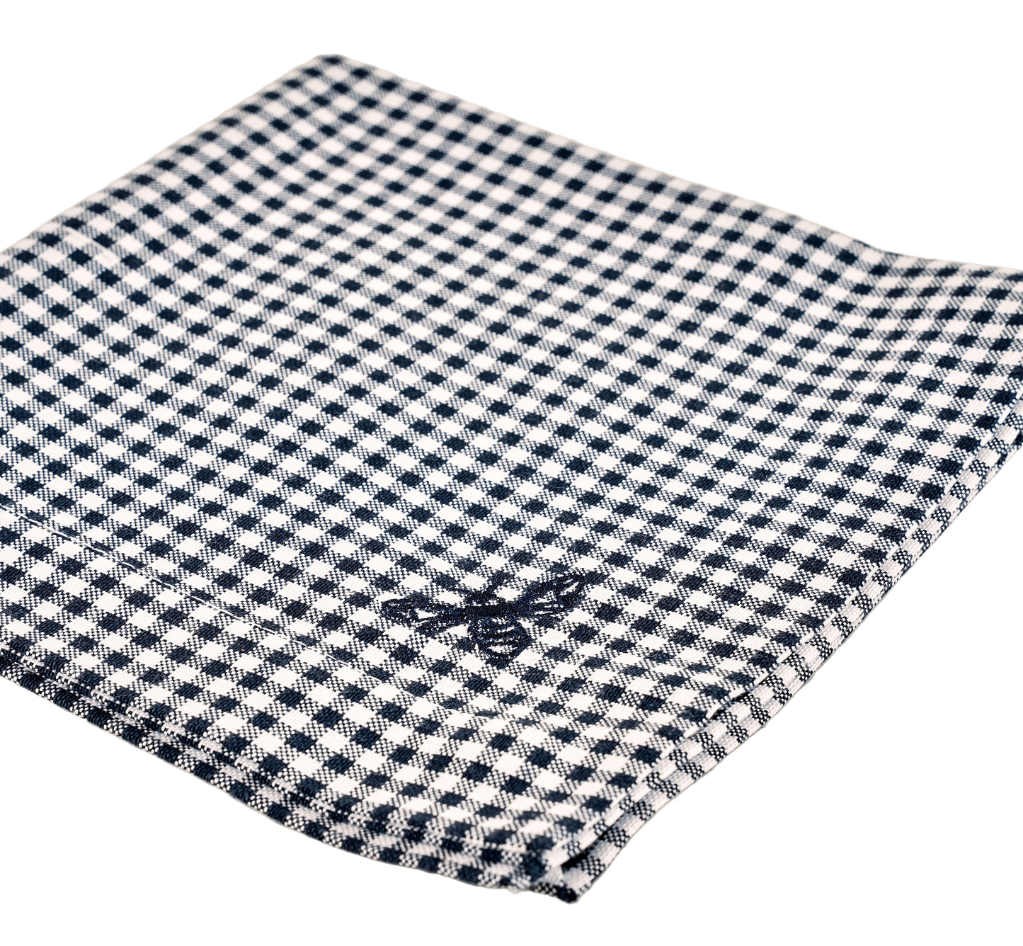 The Bee Checkered Table Napkins Navy