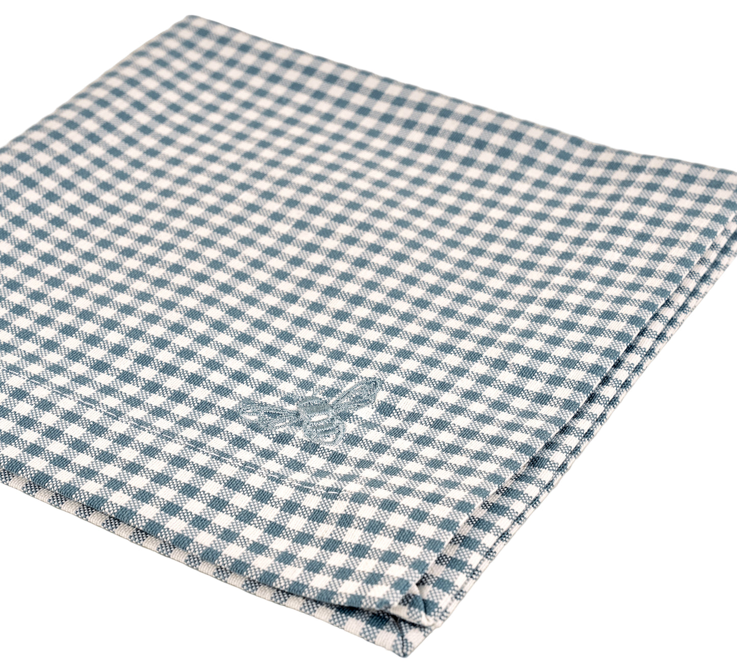 The Bee Checkered Table Napkins Light Blue