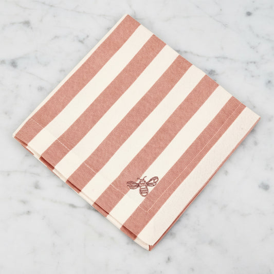 The Bee Striped Table Napkins Pink