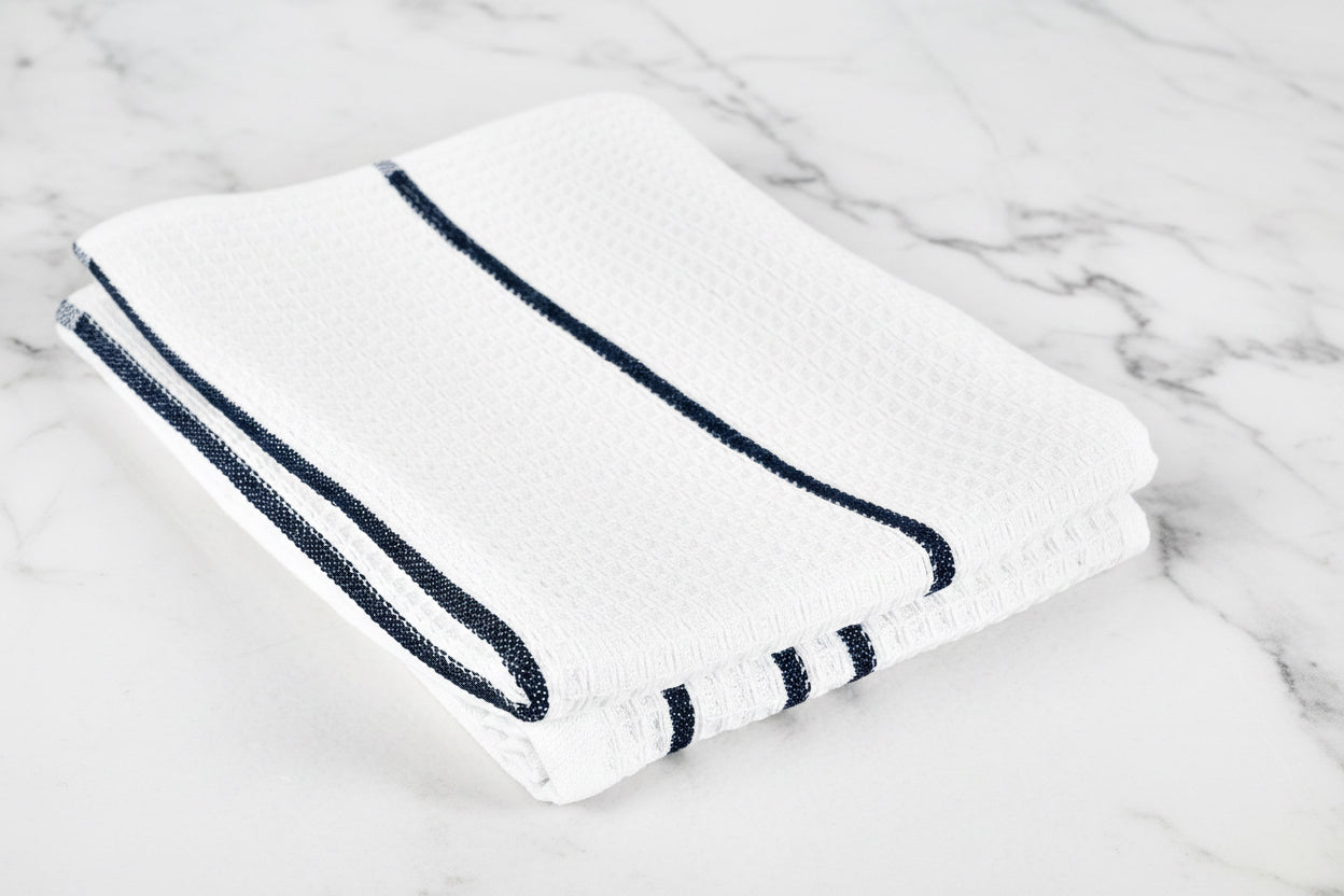 Bee blue stripe kitchen towel